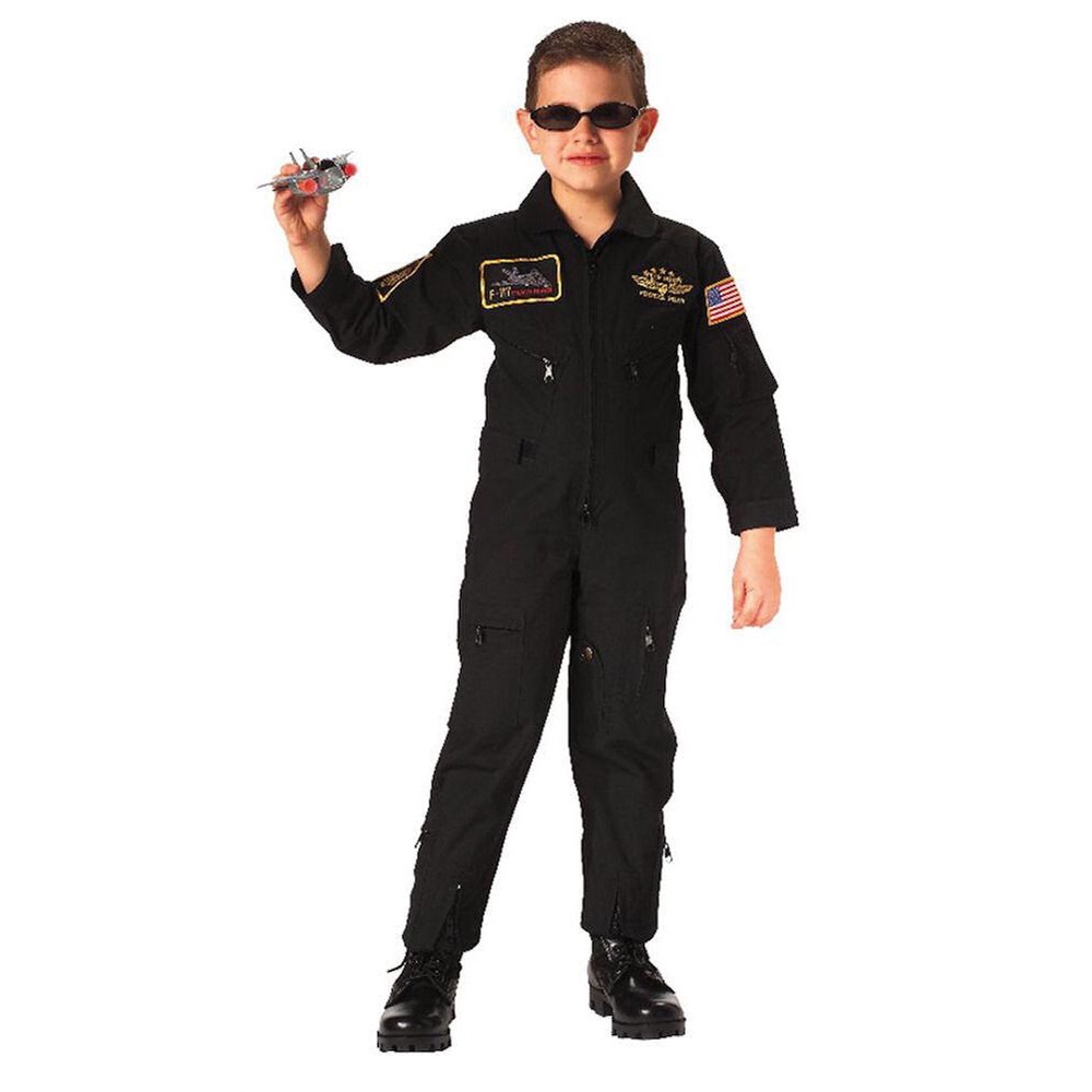 Rothco Kids Black Flight Cover Jumpsuit w/ Patches